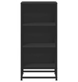 VidaXL Dressoir 35,5x35x76 cm bewerkt hout en metaal zwart