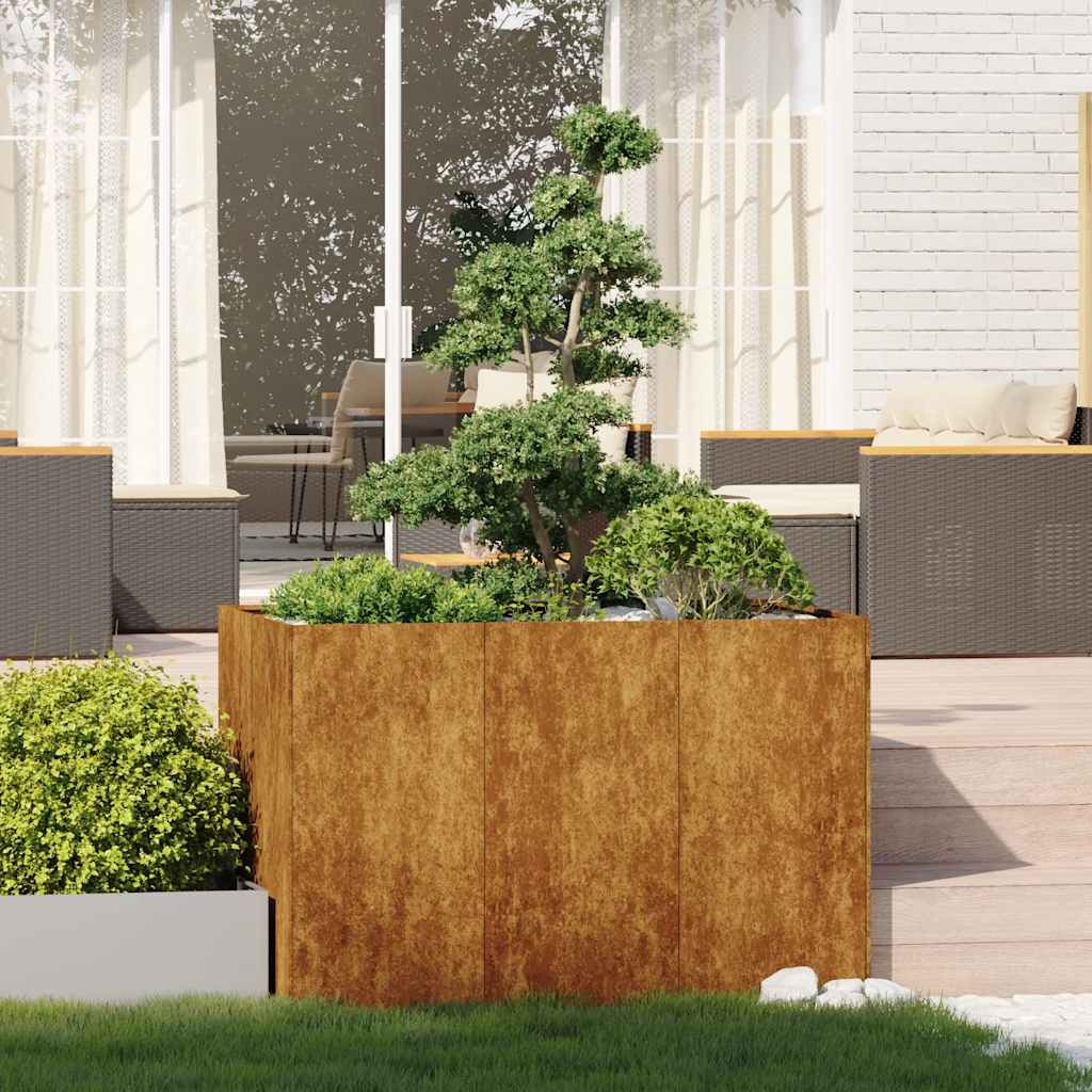 vidaXL Plantenbak roestig 120x80x80 cm weervast staal