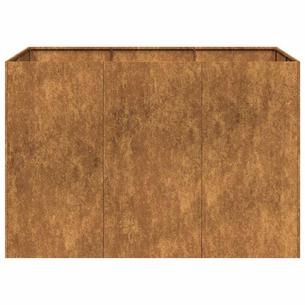 vidaXL Plantenbak roestig 120x80x80 cm weervast staal