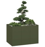 vidaXL Plantenbak 120x80x80 cm staal olijfgroen