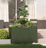 vidaXL Plantenbak 120x80x80 cm staal olijfgroen
