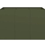 vidaXL Plantenbak 120x80x80 cm staal olijfgroen