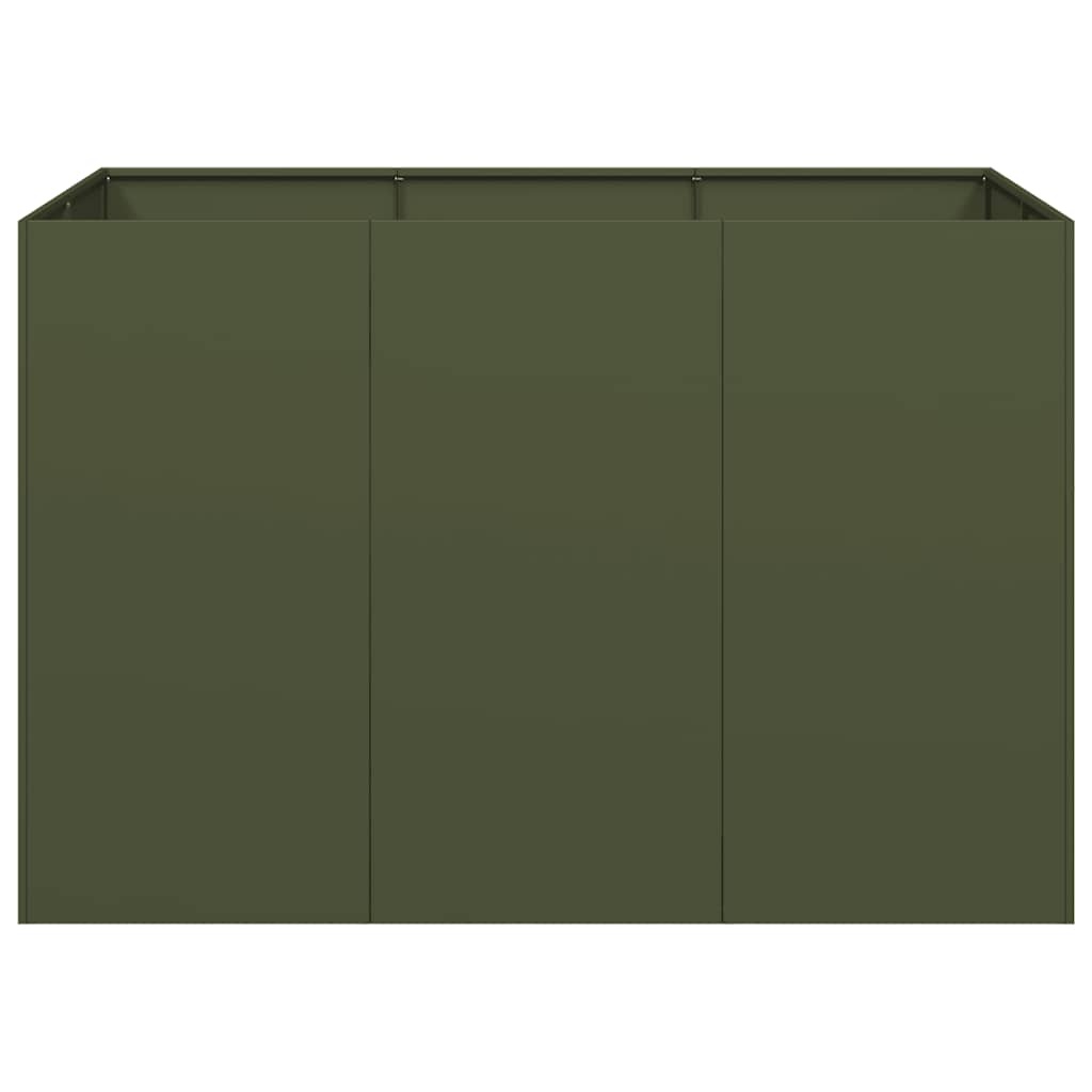 vidaXL Plantenbak 120x80x80 cm staal olijfgroen