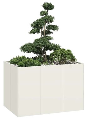 vidaXL Plantenbak 120x80x80 cm staal wit