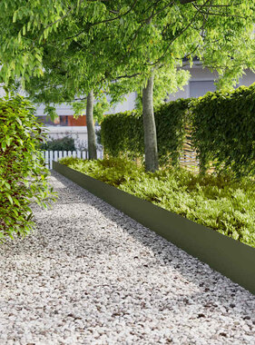 VidaXL Gazonranden 10 st 25x103 cm koudgewalst staal olijfgroen