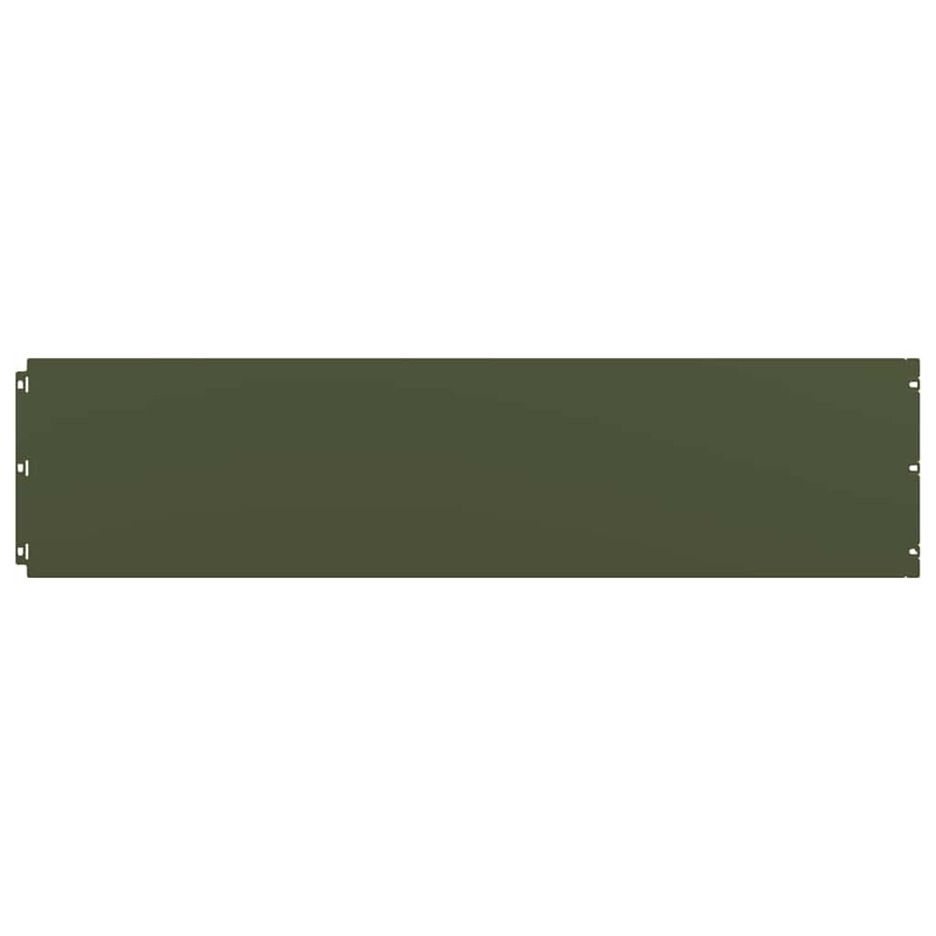 VidaXL Gazonranden 10 st 25x103 cm koudgewalst staal olijfgroen