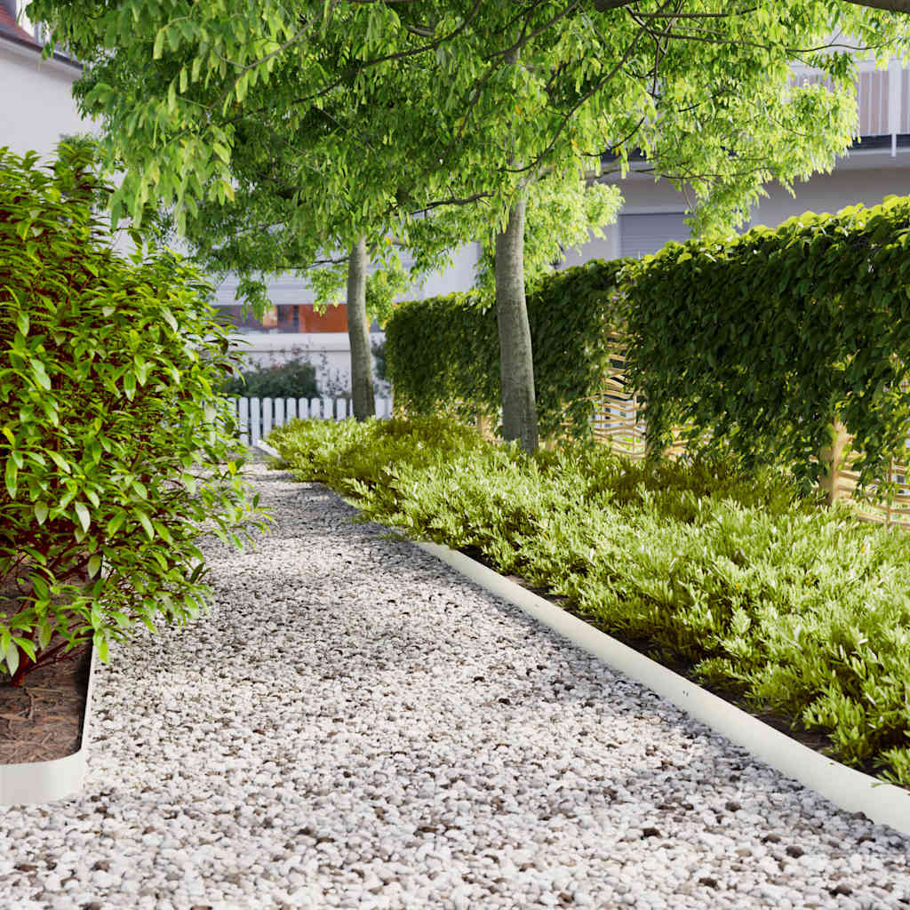 VidaXL Gazonranden 10 st 10x103 cm koudgewalst staal wit