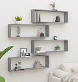 VidaXL Wandschappen kubus 4 st 100x15x30 cm bewerkt hout grijs sonoma