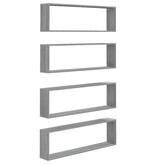 VidaXL Wandschappen kubus 4 st 100x15x30 cm bewerkt hout grijs sonoma