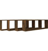 VidaXL Wandschappen kubus 4 st 100x15x30 cm bewerkt hout gerookt eiken