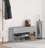 vidaXL Schoenenbank 102x30,5x45cm bewerkt hout grijs sonoma eikenkleur