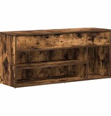 vidaXL Schoenenbank 102x30,5x45 cm bewerkt hout gerookt eikenkleurig