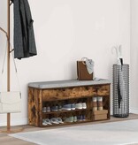 vidaXL Schoenenbank 102x30,5x45 cm bewerkt hout gerookt eikenkleurig