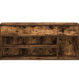 vidaXL Schoenenbank 102x30,5x45 cm bewerkt hout gerookt eikenkleurig