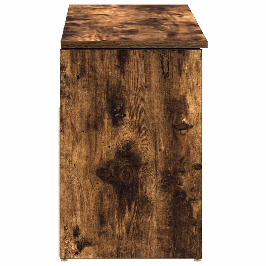 vidaXL Schoenenbank 102x30,5x45 cm bewerkt hout gerookt eikenkleurig