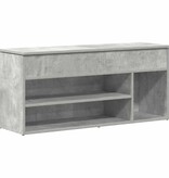 vidaXL Schoenenbank 102x30,5x45 cm bewerkt hout betongrijs