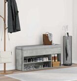 vidaXL Schoenenbank 102x30,5x45 cm bewerkt hout betongrijs