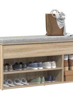VidaXL Schoenenbank 102x30,5x45 cm bewerkt hout sonoma eikenkleurig