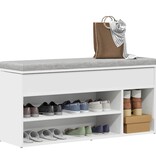 vidaXL Schoenenbank 102x30,5x45 cm bewerkt hout wit