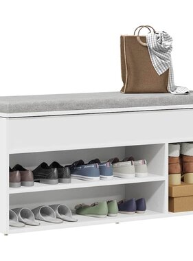 VidaXL Schoenenbank 102x30,5x45 cm bewerkt hout wit