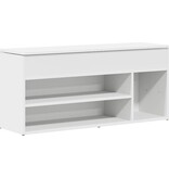 vidaXL Schoenenbank 102x30,5x45 cm bewerkt hout wit