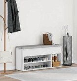 vidaXL Schoenenbank 102x30,5x45 cm bewerkt hout wit
