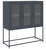 vidaXL Dressoir 100,5x39x107 cm koudgewalst staal antracietkleurig
