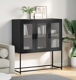 vidaXL Dressoir 100,5x39x107 cm koudgewalst staal antracietkleurig
