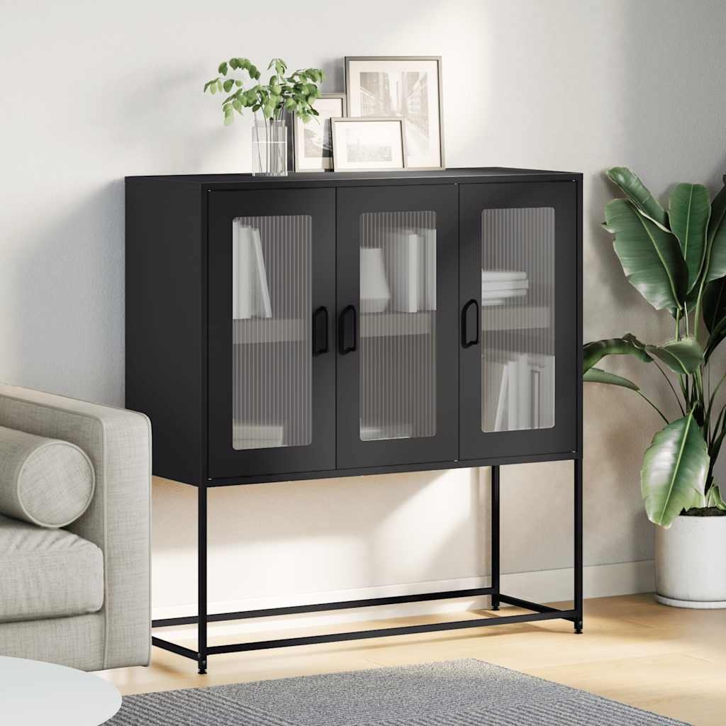 vidaXL Dressoir 100,5x39x107 cm koudgewalst staal antracietkleurig