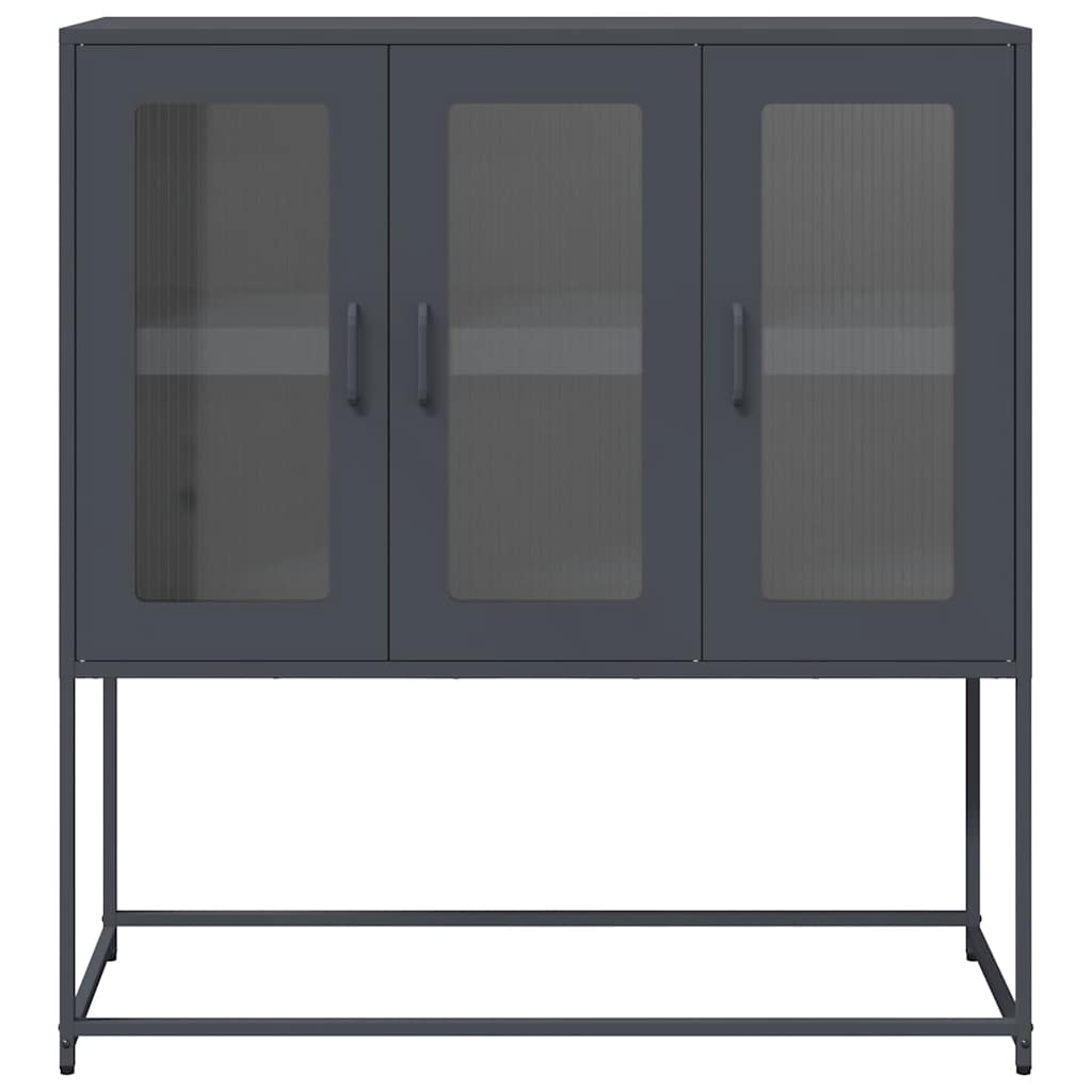 vidaXL Dressoir 100,5x39x107 cm koudgewalst staal antracietkleurig