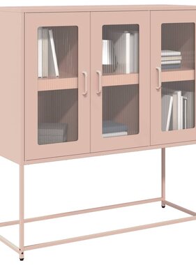 VidaXL Dressoir 100,5x39x107 cm koudgewalst staal roze