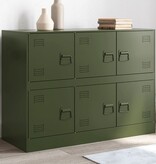 VidaXL Dressoir 99x39x73 cm staal olijfgroen