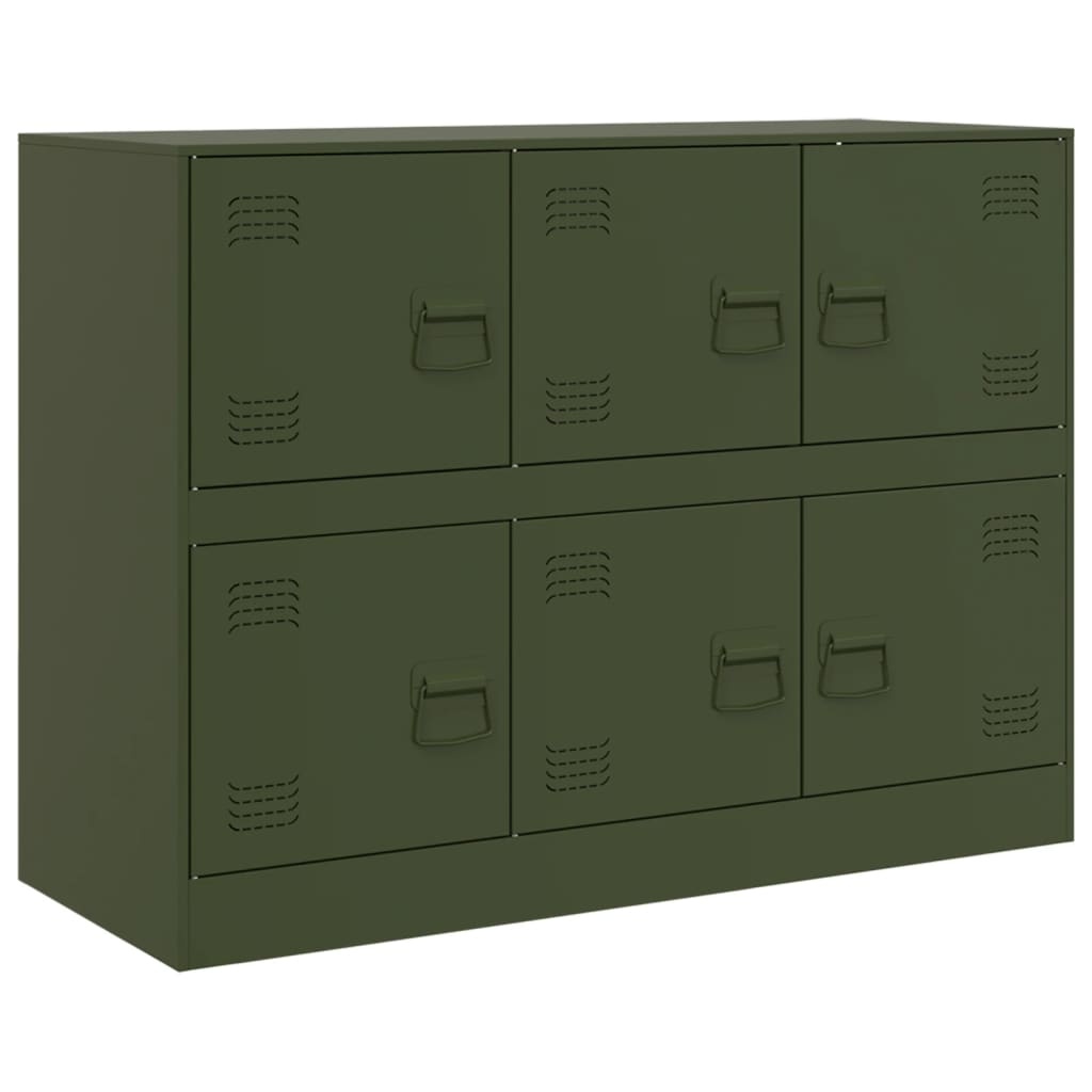 VidaXL Dressoir 99x39x73 cm staal olijfgroen