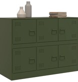 VidaXL Dressoir 99x39x73 cm staal olijfgroen