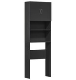 vidaXL Wasmachinekast 64x24x190 cm bewerkt hout zwart