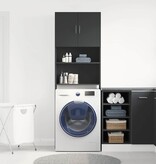 vidaXL Wasmachinekast 64x24x190 cm bewerkt hout zwart