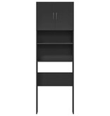 vidaXL Wasmachinekast 64x24x190 cm bewerkt hout zwart