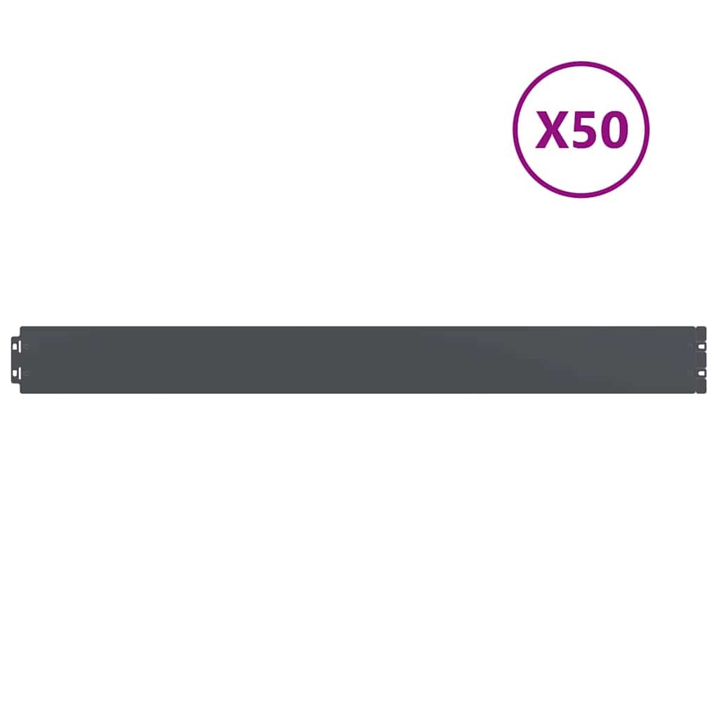 vidaXL Gazonranden 50 st 10x103 cm koudgewalst staal antraciet