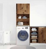 vidaXL Wasmachinekast 64x24x190 cm bewerkt hout oud houtkleurig