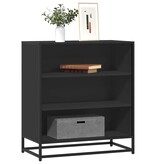 vidaXL Dressoir 68x35x76 cm bewerkt hout en metaal zwart
