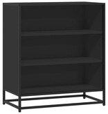 vidaXL Dressoir 68x35x76 cm bewerkt hout en metaal zwart