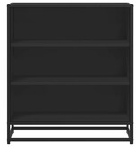 vidaXL Dressoir 68x35x76 cm bewerkt hout en metaal zwart