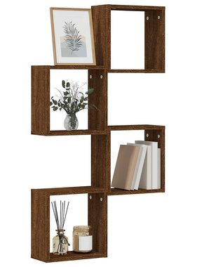 VidaXL Wandschappen kubus 4 st 30x15x30 cm sonoma bruin eikenkleurig