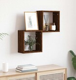 vidaXL Wandrekken kubus 2 st 30x15x30 cm gerookt bruin eiken