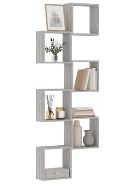 VidaXL Wandschappen kubus 6 st 30x15x30 cm grijs sonoma