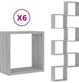 vidaXL Wandschappen kubus 6 st 30x15x30 cm grijs sonoma