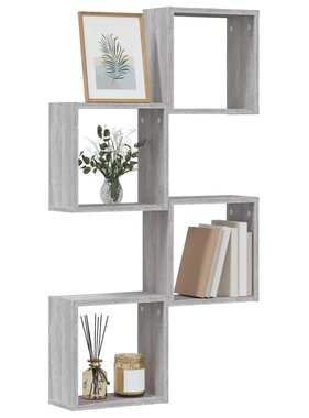 VidaXL Wandkubusplanken 4 st 30x15x30 cm grijs sonoma