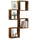 vidaXL Wandrekken kubus 4 st 30x15x30 cm gerookt eiken