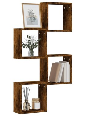 VidaXL Wandrekken kubus 4 st 30x15x30 cm gerookt eiken