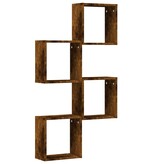 vidaXL Wandrekken kubus 4 st 30x15x30 cm gerookt eiken